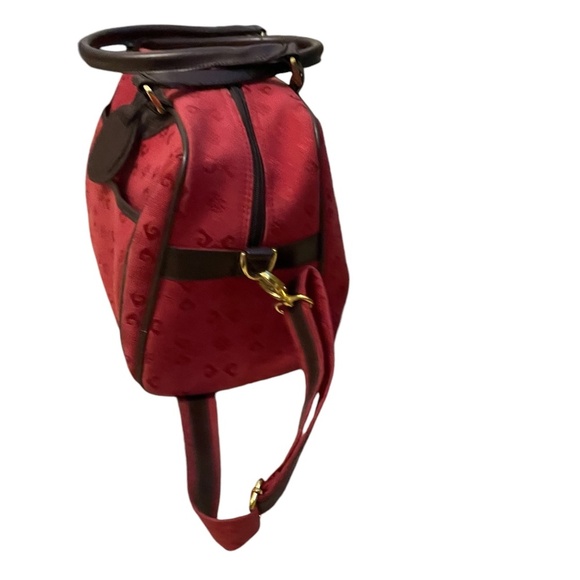 VINTAGE CARDIN MONOGRAM DUFFLE TRAVEL BAG SHOULDER STRAP UNISEX WITH KEYS - Picture 3 of 11